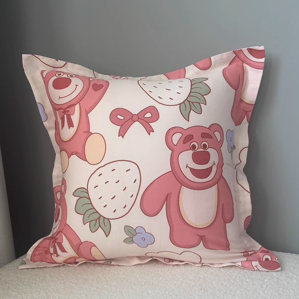 卡通可爱沙发抱枕全棉靠垫兔子小熊学生宿舍少女方形枕头小黄鸭