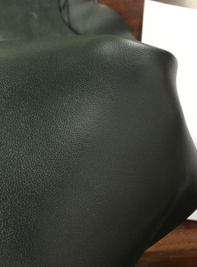 F5283墨绿色平纹羊皮真皮手工DIY皮料1-1.2mm软
