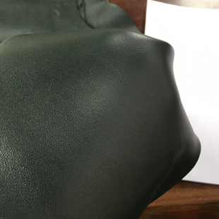 F5283墨绿色平纹羊皮真皮手工DIY皮料1 1.2mm软