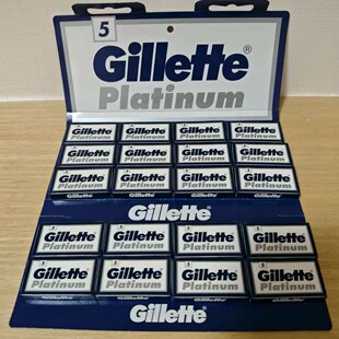 手动男士 老式 双面刮胡100片 platinum 吉列铂金剃须刀片Gillette
