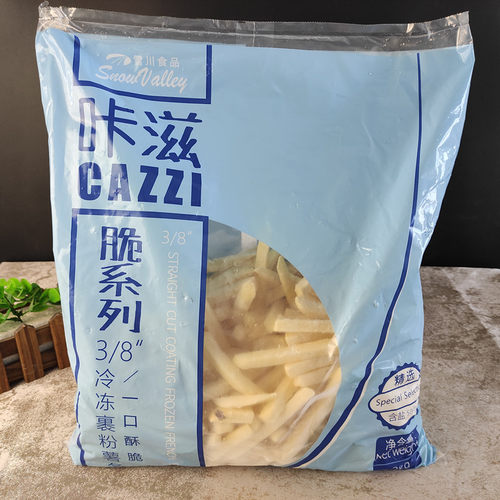 雪川薯条咔滋脆3/8冷冻裹粉粗薯条2kg油炸小吃半成品烘培原料包邮