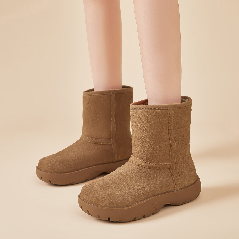 羊皮毛一体雪地靴女款