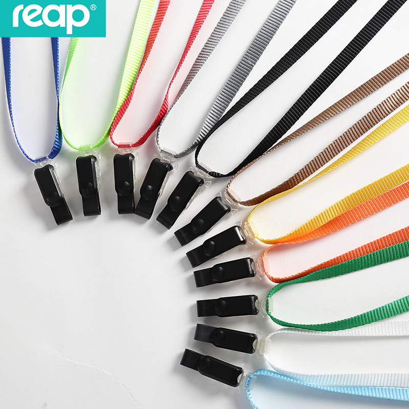 瑞普证件卡套挂绳涤纶挂脖夹子可分离式两用绳子加粗加厚带安全扣绳子作牌卡套带挂绳可伸缩挂绳带子定制LOGO