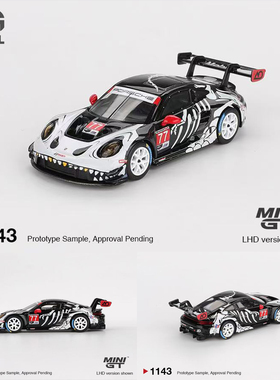 MINIGT#1143 1:64保时捷911GT3 R#77 AO Racing万圣节合金车模