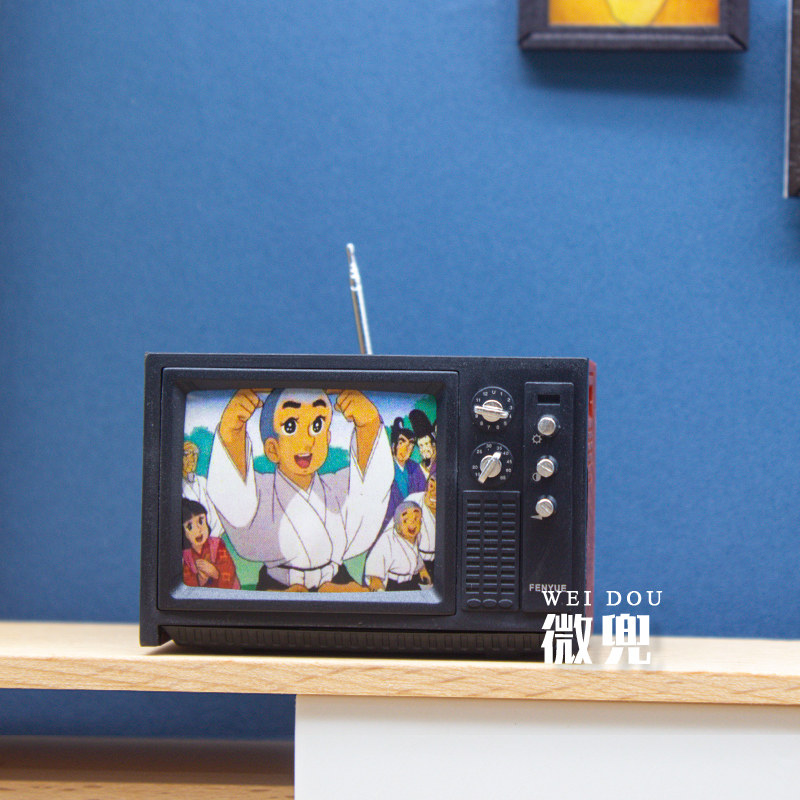 娃屋微缩复古电视机dollhouse迷你家电家具ob11配件bjd拍摄道具
