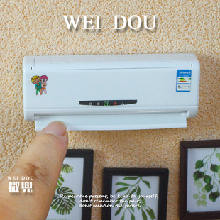 微缩空调内外机模型12分迷你娃屋太阳能玩具摆件6分bjd装饰道具