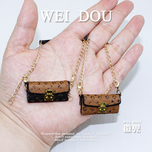 袖珍blythe小布单肩包微缩娃屋拍摄道具12分BJD娃用迷你背包配件