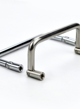 304不锈钢碳钢圆棒可折叠拉手 机电柜活动把手内螺纹M4M5机箱提手