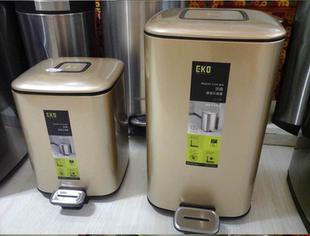 丽晶脚踏静音环境桶不锈钢家用厨房客厅卧室垃圾桶