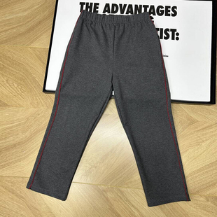 定制中小学生校服裤 子加绒深灰色红色一条线春秋夏冬纯棉休闲长裤