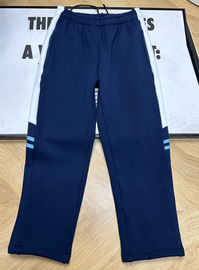 寿安里学生校服裤子藏蓝色加绒款白色宽边一道杠男女运动直筒长裤