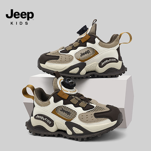 jeep男童鞋子2026春季新款单网儿童运动鞋女童户外登山鞋男孩童鞋