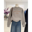 秋冬新款 韩系休闲刺绣字母高级宽松加绒加厚保暖圆领套头卫衣女