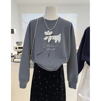 秋季新款韩系百搭卡通小狗卫衣