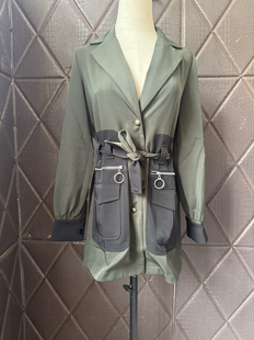 长72 s码 胸围100 复古风衣外套 品牌法式