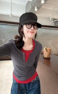 百搭圆领长袖 2025秋款 时尚 韩版 T恤女宽松显瘦上衣 新款