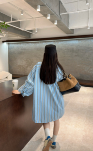 2025新款 衬衣 女宽松慵懒风撞色长袖