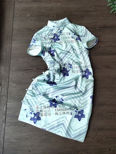 【梅朵旗袍馆】民国月份牌 真丝弹力缎 手工旗袍私人定制夏季新款