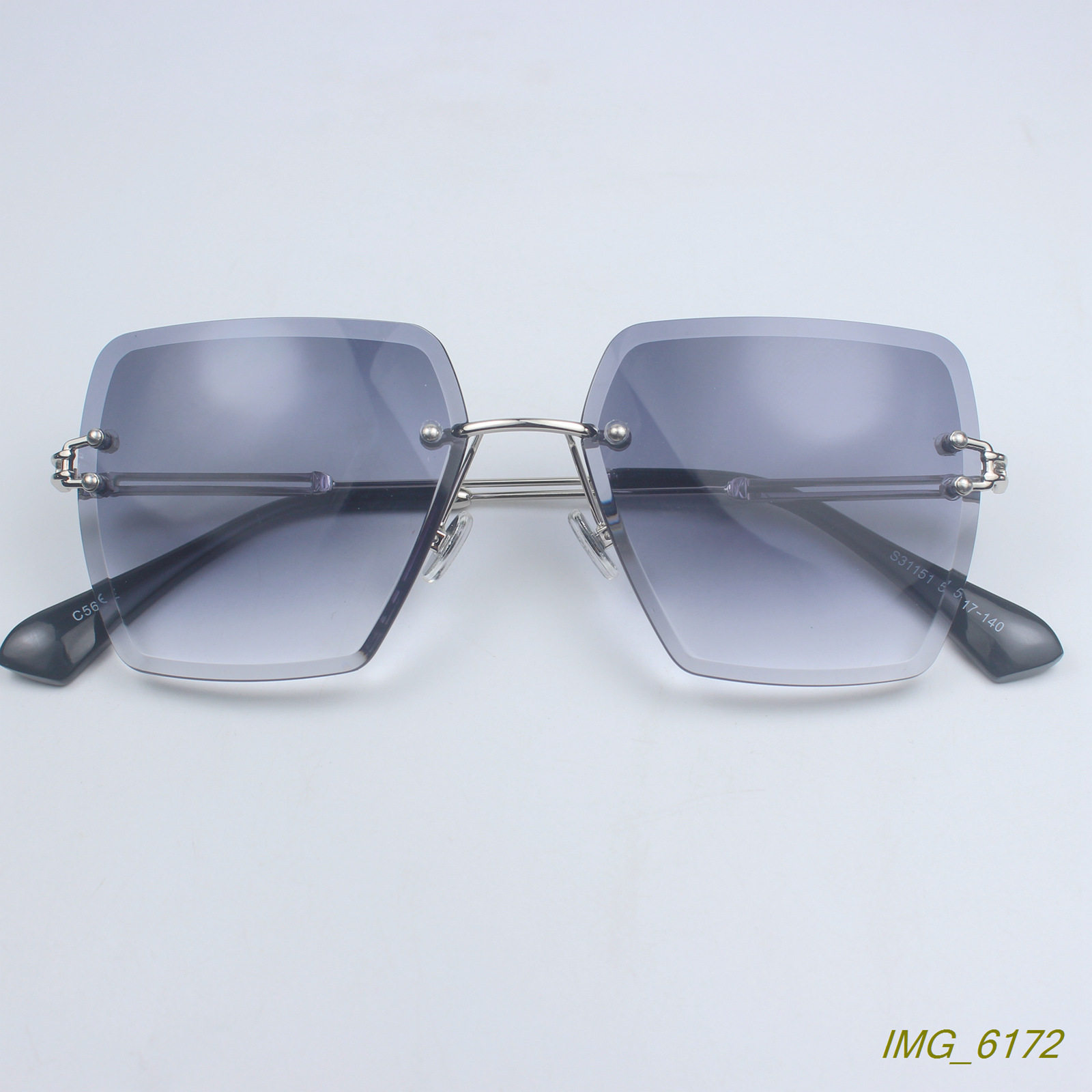 新款时尚多边形无框太阳眼镜个性潮款女士防紫外线墨镜3色S31151