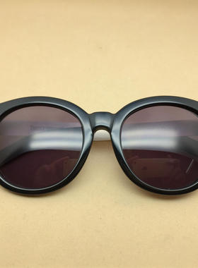 韩版潮款大圆框板材复古男女防紫外线树脂片太阳眼镜墨镜亮黑色DO