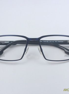原单外贸高品质方框纯钛男女近视眼镜架商务休闲眼镜框海军蓝色