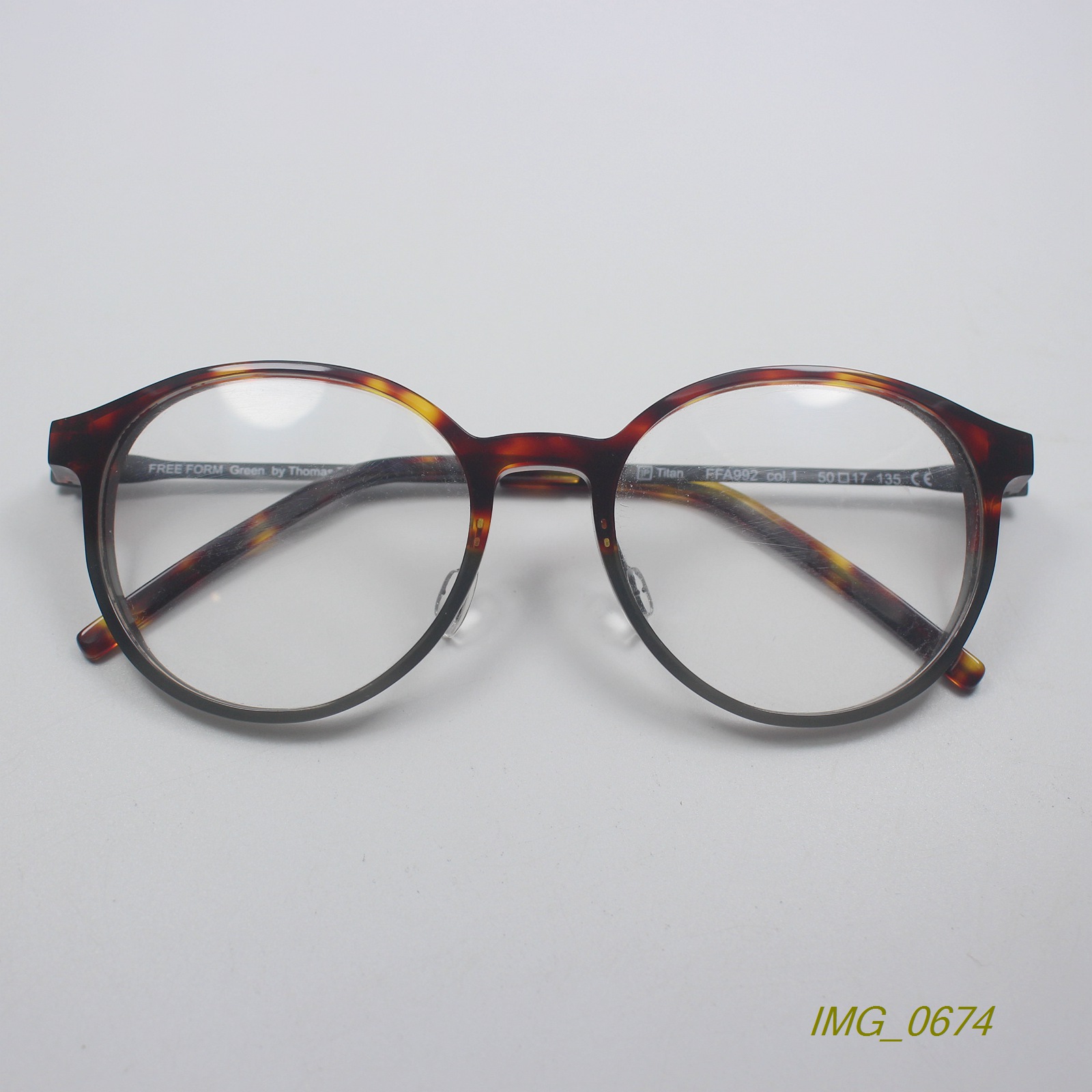 外贸男女复古圆TR90加纯钛眼镜架