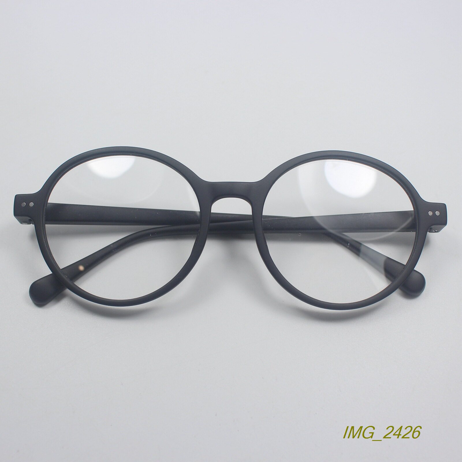 阿拉蕾大圆框外贸单树脂铆钉近视镜架时尚复古眼镜框弹簧腿黑色