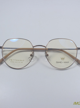 正品新货B钛合金超轻多边形近视眼镜框女士时尚眼镜架3色93508