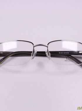 外贸正品金属框板材弹簧腿半框商务方框近视眼镜框光学架273银色