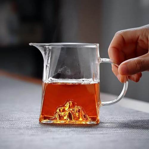 加厚耐热玻璃公道杯2024新款茶漏一体分茶器高档茶具配件茶海公杯