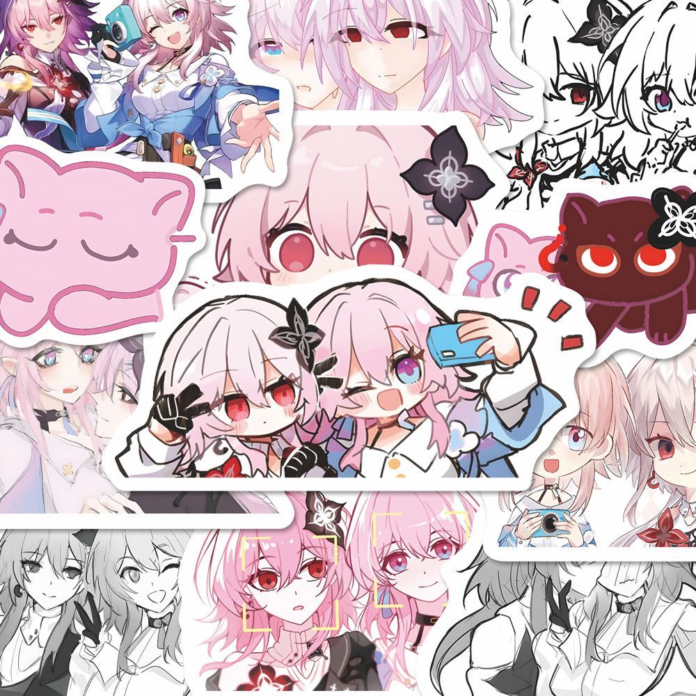 195张二次元月冕贴纸高颜值卡通长夜月周边装饰手机手账贴画diy