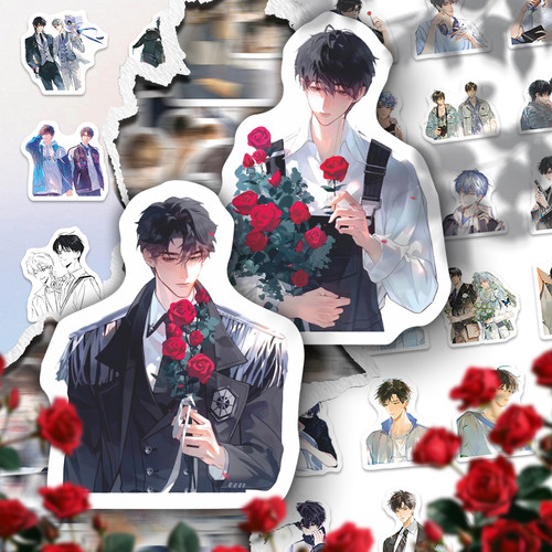 210张原耽BL二次元同人小说某某伪渣放学等我双男主立绘手账贴纸