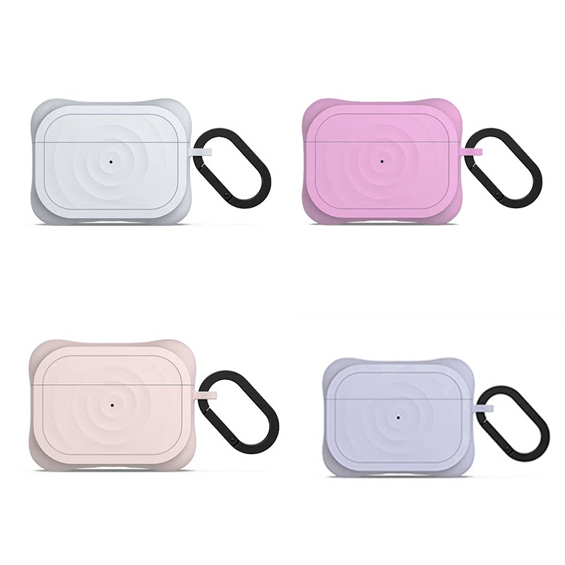适用苹果iPhone白色波漾耳机壳AirPodspro无线耳机Pro2硅胶壳保护套airpods3代粉色二代耳机壳/2025pro第三代