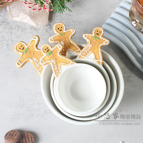 多款姜饼人量勺人气冲钻3D手绘陶瓷量杯量匙烘培DIY蛋糕专用家用