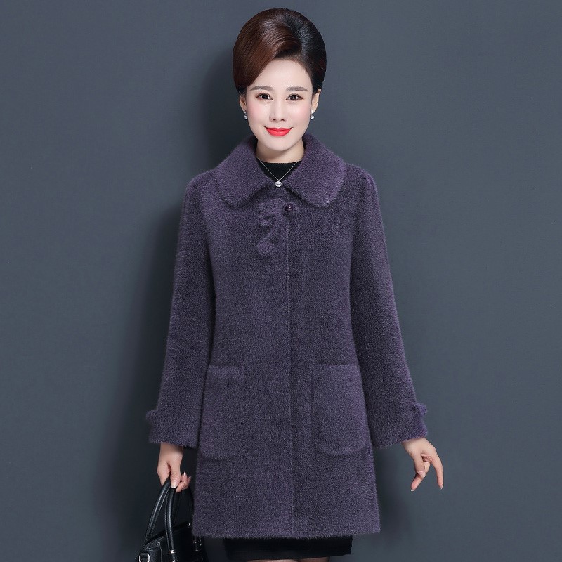 中老年人女装洋气大衣2021新款时尚中长款风衣妈妈装