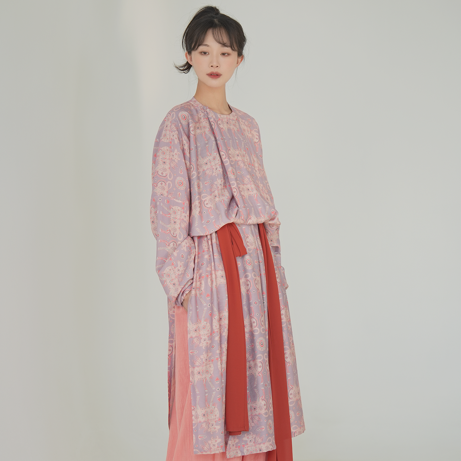 谜阿凰【汉云呈瑞圆领袍】唐制国风长款原创汉服外套灯笼裤春夏女