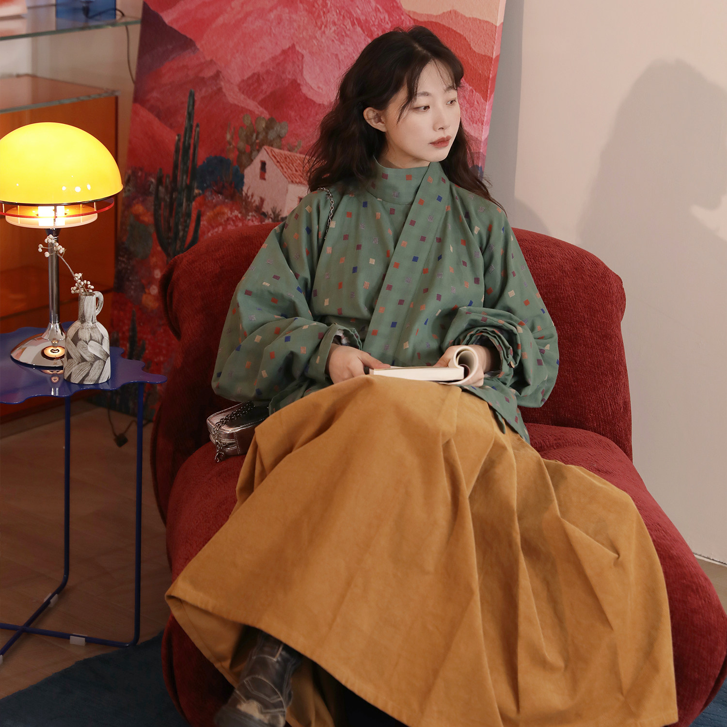 谜阿凰【金粟马面裙】全棉灯芯绒改良松紧腰半身裙秋冬日常复古女,女装/女士精品,汉服半身裙,淘宝优惠券,粉丝福利购,淘宝优惠卷