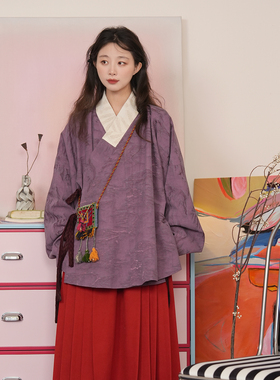 谜阿凰【洛岭半身裙】红色马面裙松紧腰改良小个子女2026新款日常