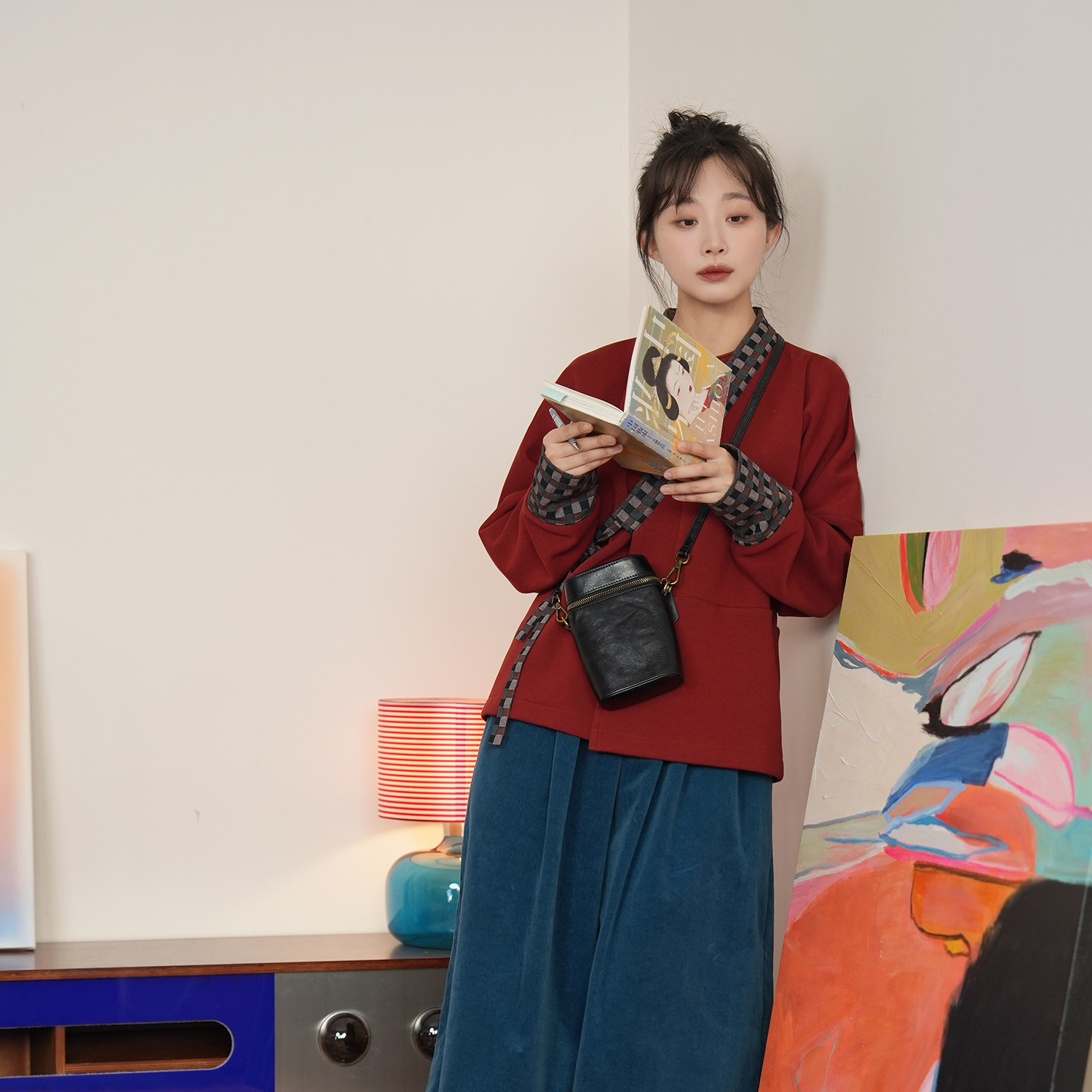 谜阿凰【屿川九分裤】原创汉元素纯棉灯芯绒阔腿裤秋冬复古日常女,女装/女士精品,汉服裤装,淘宝优惠券,粉丝福利购,淘宝优惠卷