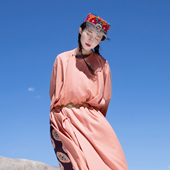 日常天丝夏季 日常汉服连衣裙长款 女 众乐柚唐制圆领袍 谜阿凰