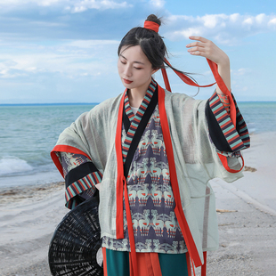 女春夏 晋制复原汉服原创天丝襦破裙帅气套装 谜阿凰 苏幕遮紫虚