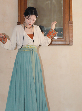 谜阿凰霁荷仿花罗汉服半身裙女小个子春夏改良国风日常百搭通勤款