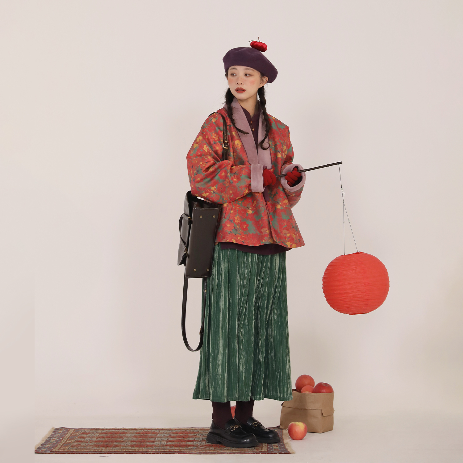 谜阿凰【花楹】明制汉服套装冬季保暖棉袄新年氛围感复古国风女款