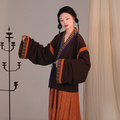 谜阿凰 原创复原汉服上衣晋制襦仿花罗褶裙国风内搭女 菱格单襦