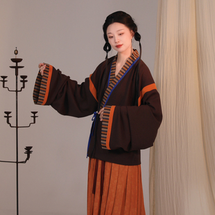 谜阿凰 原创复原汉服上衣晋制襦仿花罗褶裙国风内搭女 菱格单襦