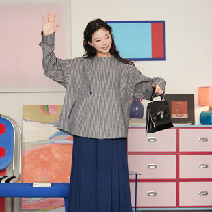 圆领衫 谜阿凰 蓝辙 亚麻棉麻新中式 素马面裙春夏女 改良汉服汉元