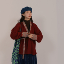 套装 汉服冬季 红色内搭上衣女士新年国风半身裙 赤绡里衣 谜阿凰