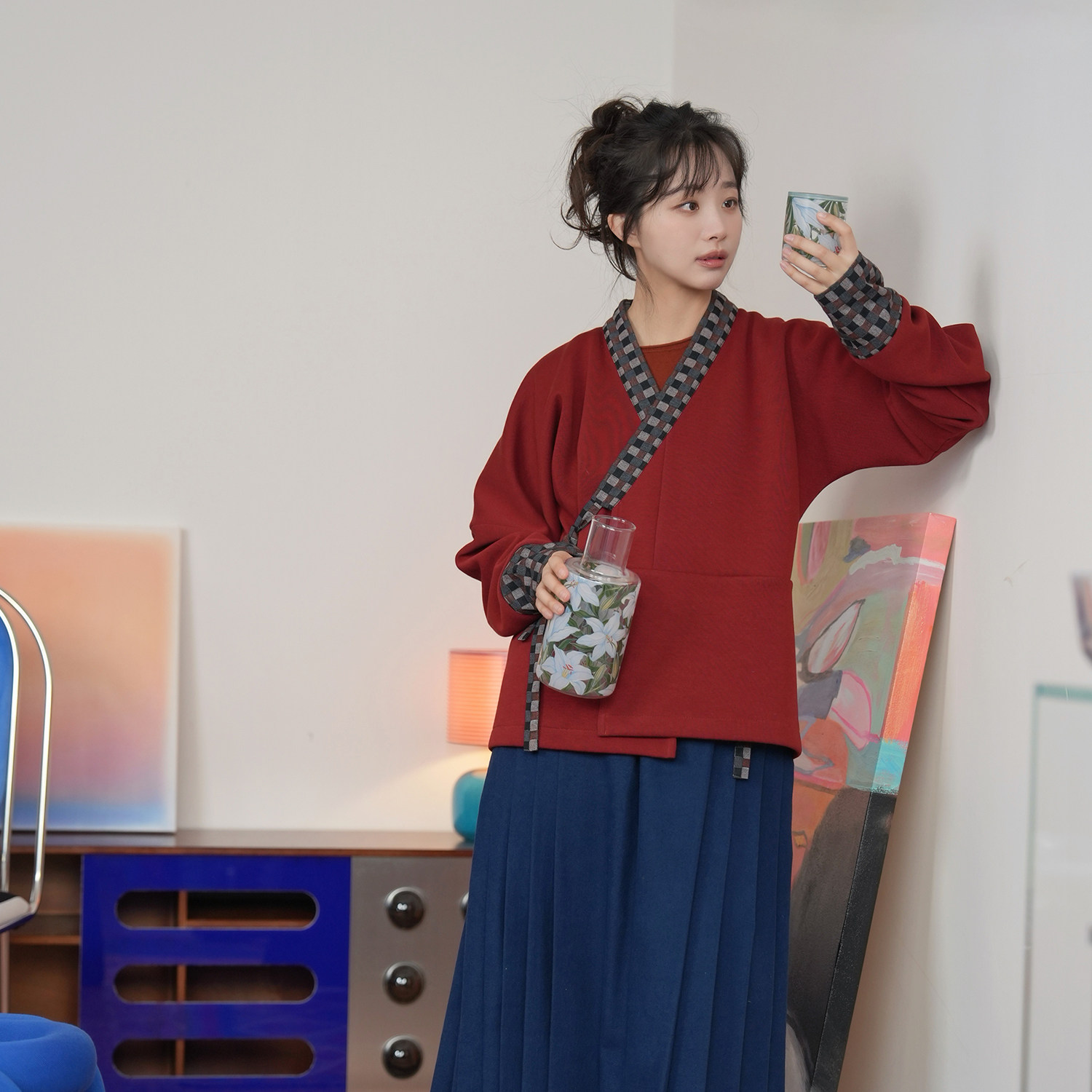 谜阿凰【岁岁安】原创汉元素拜年套装热岩绒改良松紧腰马面裙女士,女装/女士精品,汉服套装,淘宝优惠券,粉丝福利购,淘宝优惠卷