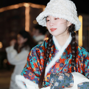 谜阿凰火树银花半臂唐制龙年战袍拜年棉袄汉服日常改良冬季 保暖女