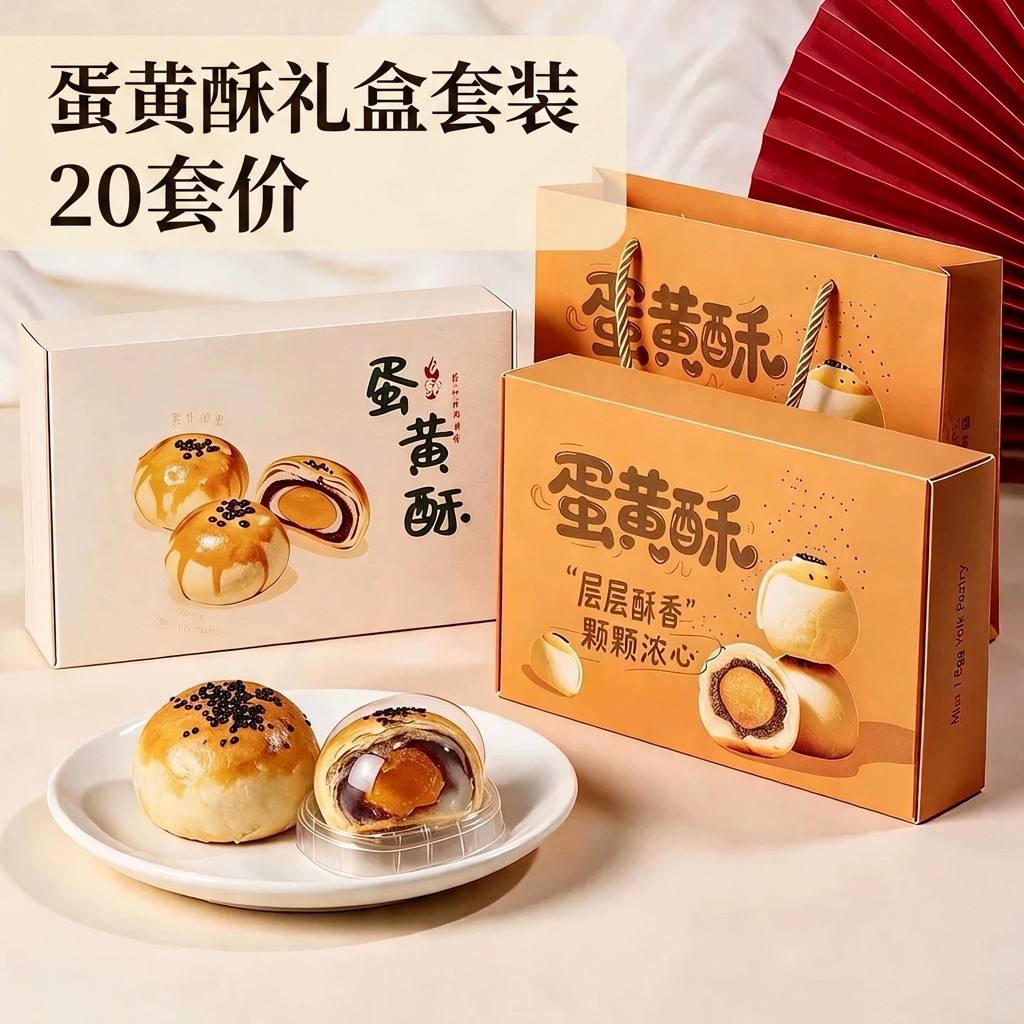 6粒装63g80g蛋黄酥包装礼盒手提冰皮纸盒套装包装盒中秋月饼盒六